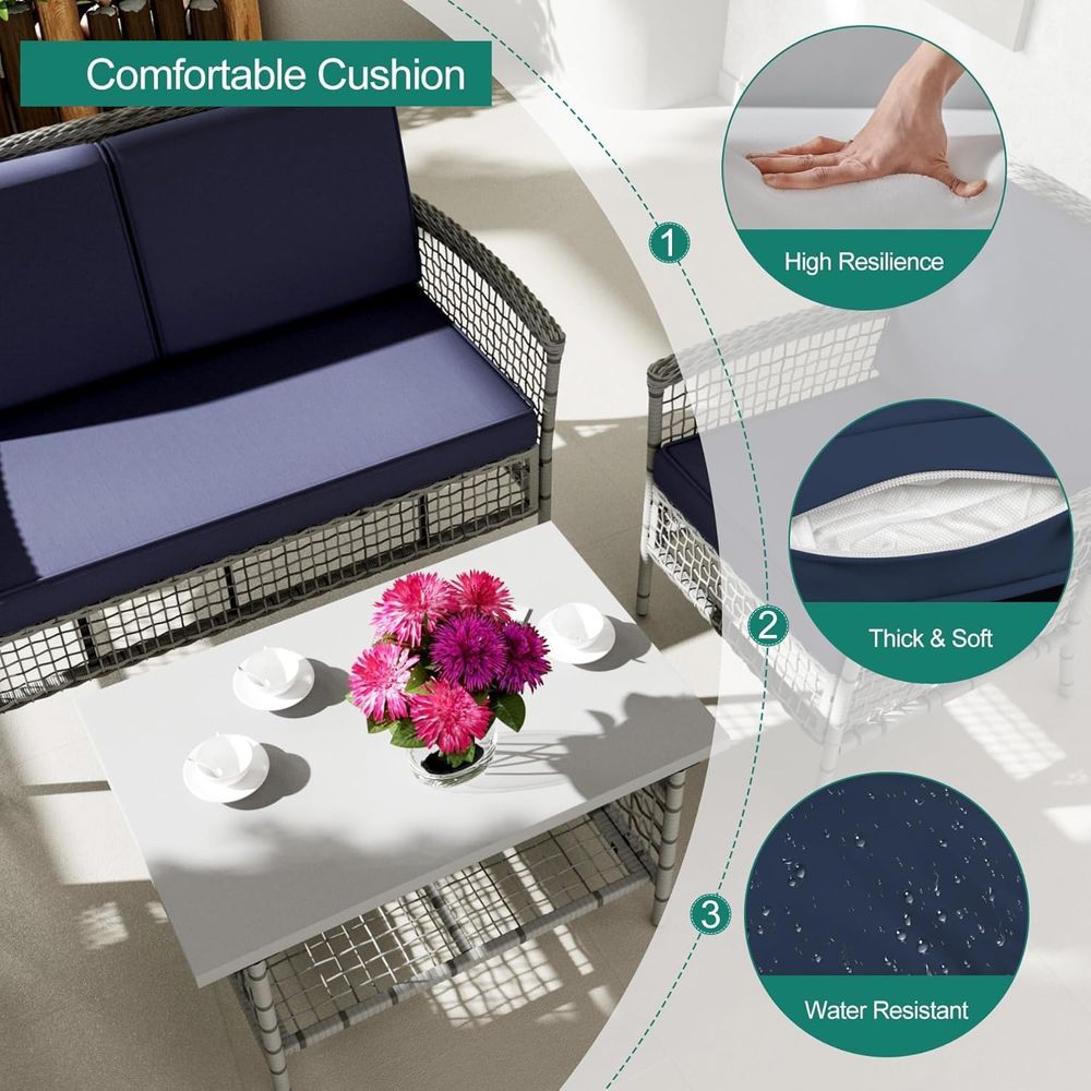 4-Piece Outdoor Patio Furnitur - огляд і ціна Outdoor Furniture Loveseat
