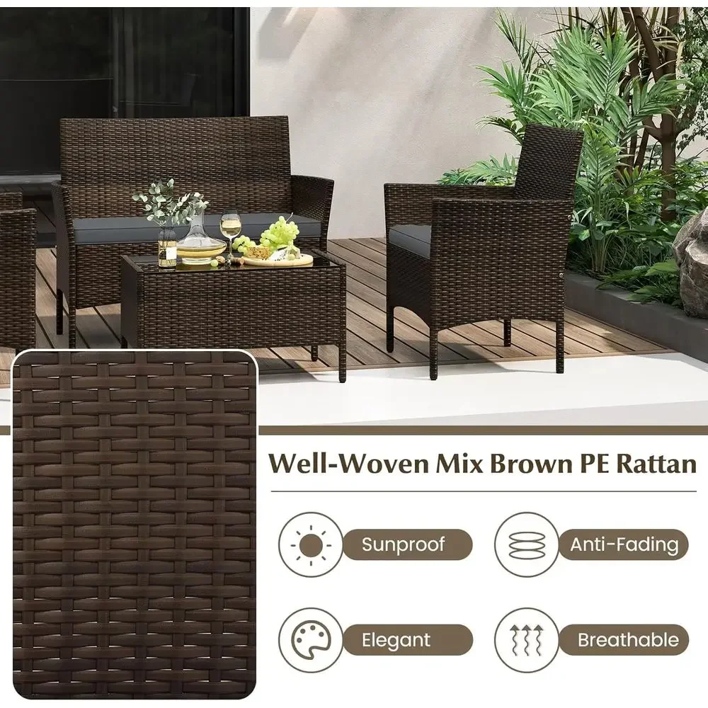 8-Piece Outdoor Rattan Patio F - огляд і ціна Outdoor Furniture Loveseat