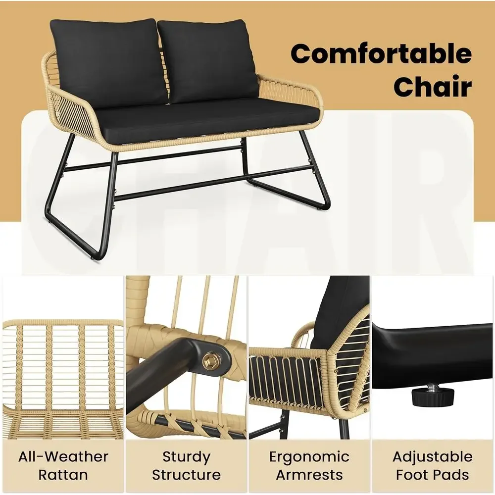 4-Piece Outdoor Wicker Patio F - огляд і ціна Outdoor Furniture Loveseat