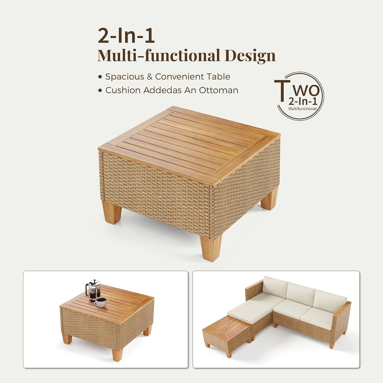 3Pc Wicker Rattan L-Shaped Cha - огляд і ціна Rattan Lounge Set
