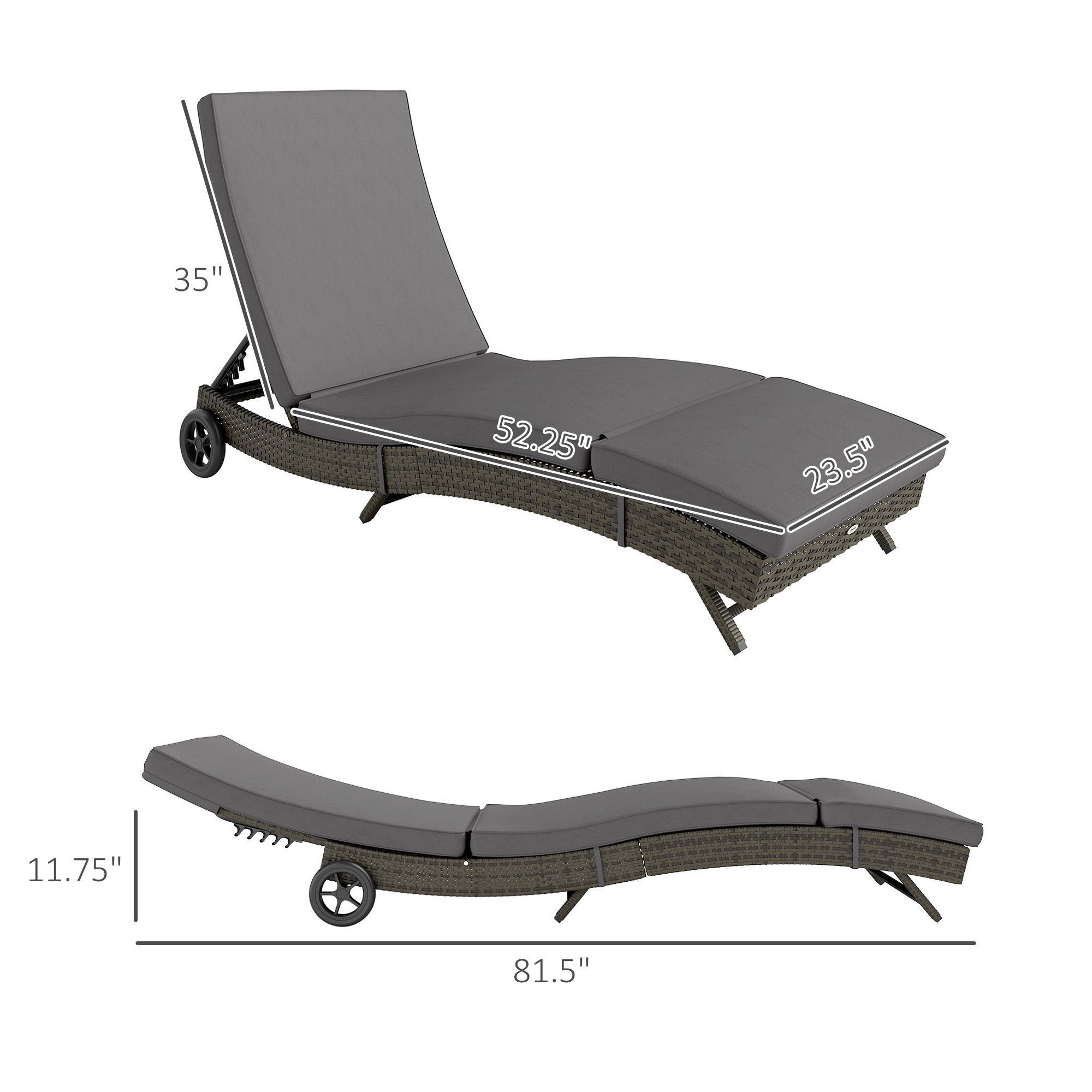 Outdoor Reclining Lounge Chair - огляд і ціна Rattan Lounge Set