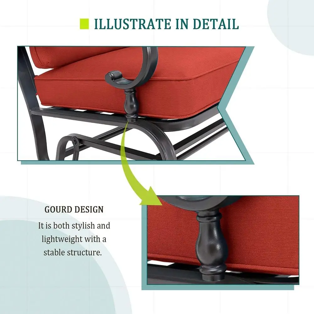4-Piece Red Outdoor Wrought Ir - огляд і ціна Outdoor Furniture Loveseat