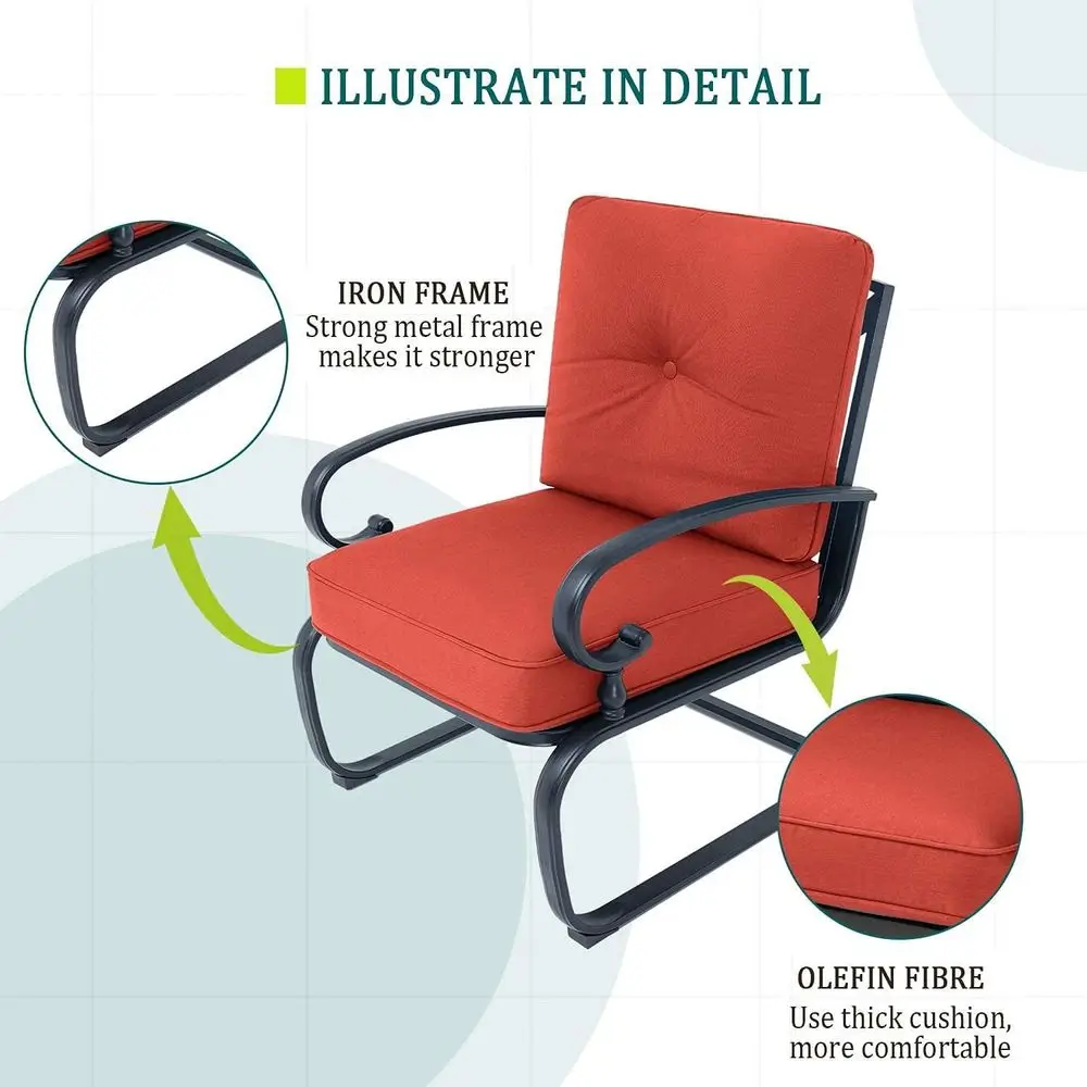 4-Piece Red Outdoor Wrought Ir - огляд і ціна Outdoor Furniture Loveseat