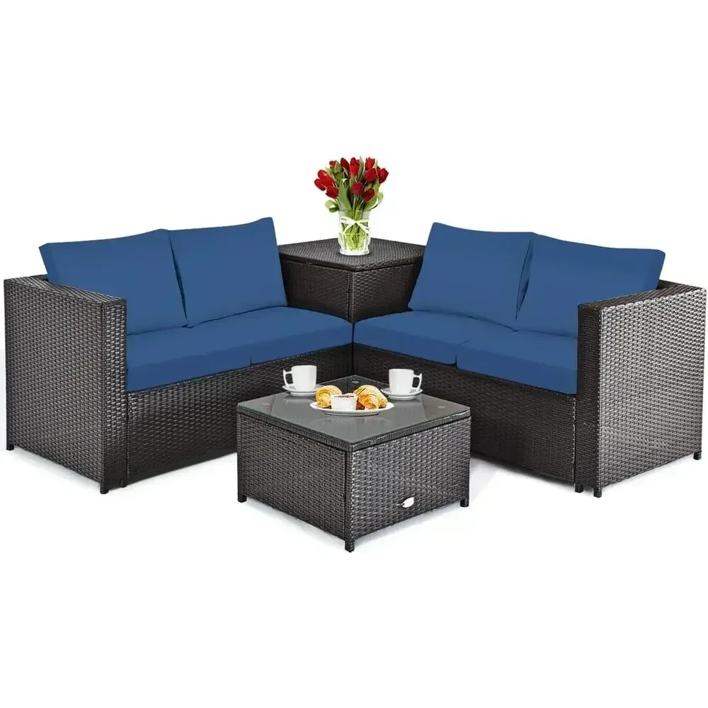 Weatherproof 4-Piece Patio Fur - огляд і ціна Outdoor Furniture Loveseat