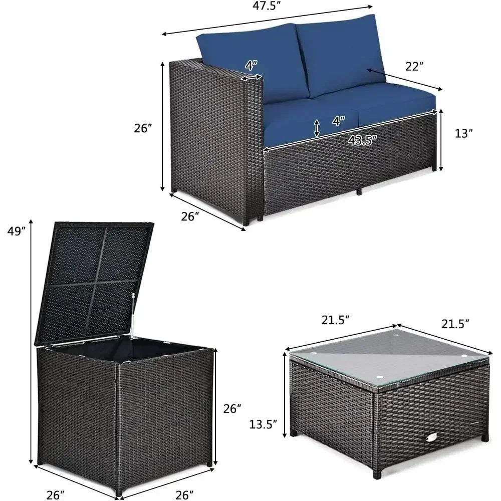 Weatherproof 4-Piece Patio Fur - огляд і ціна Outdoor Furniture Loveseat