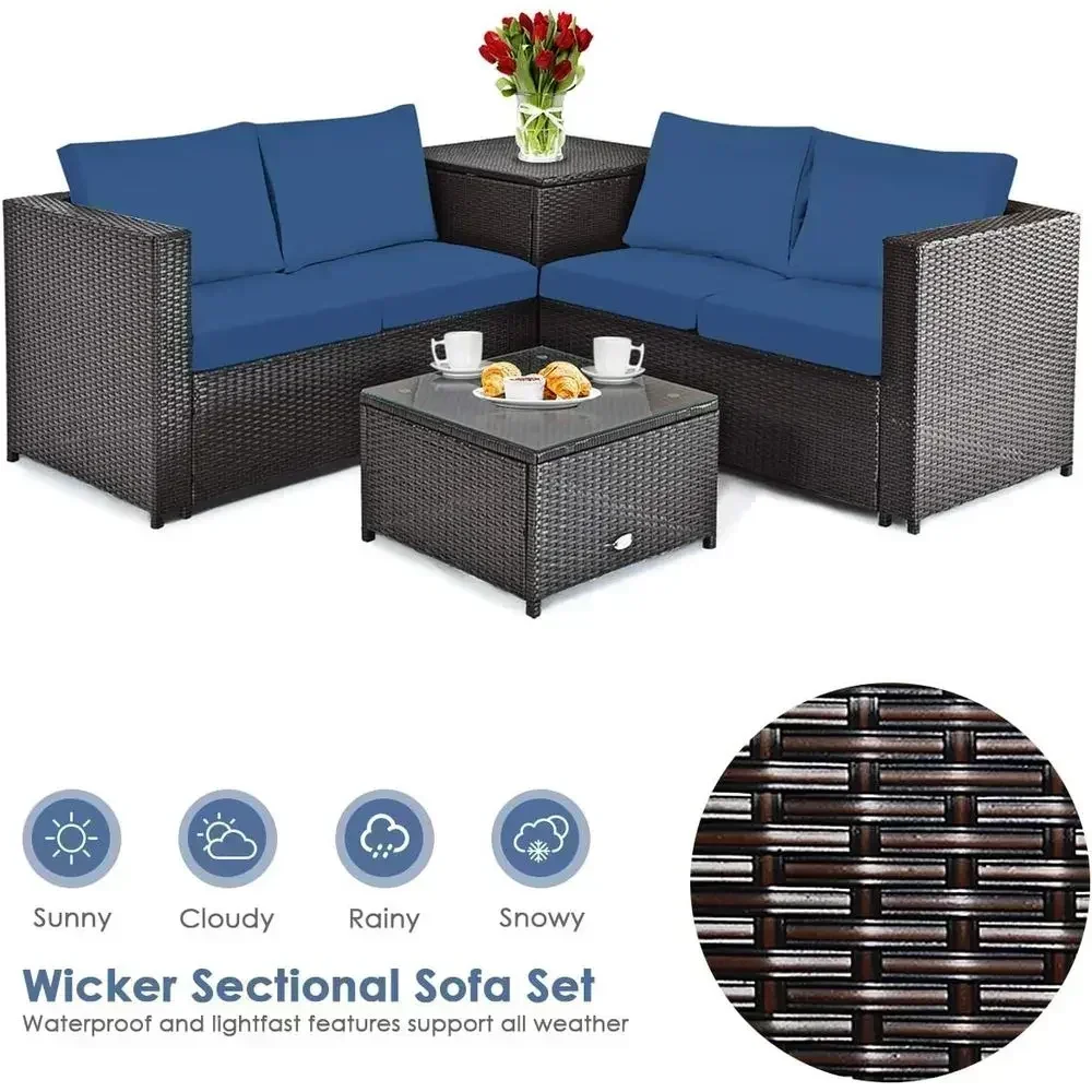 Weatherproof 4-Piece Patio Fur - огляд і ціна Outdoor Furniture Loveseat