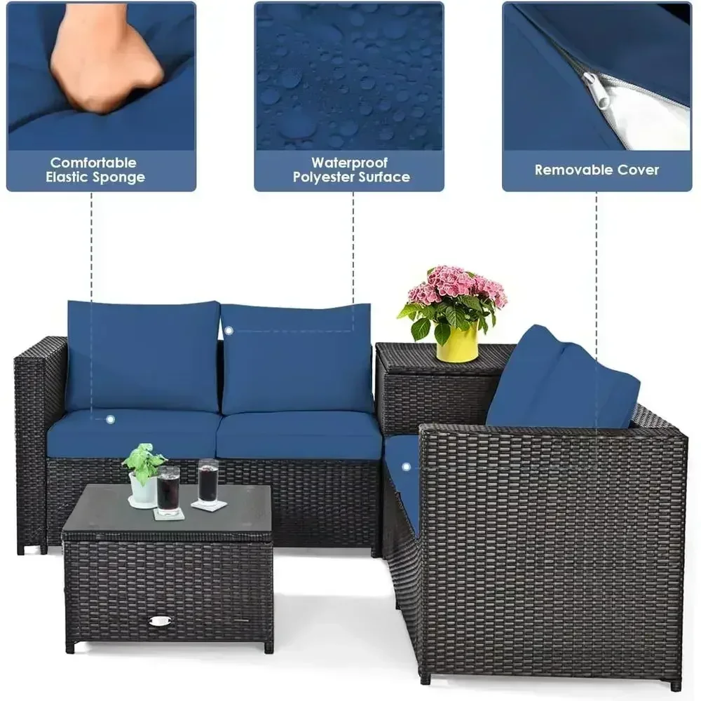 Weatherproof 4-Piece Patio Fur - огляд і ціна Outdoor Furniture Loveseat