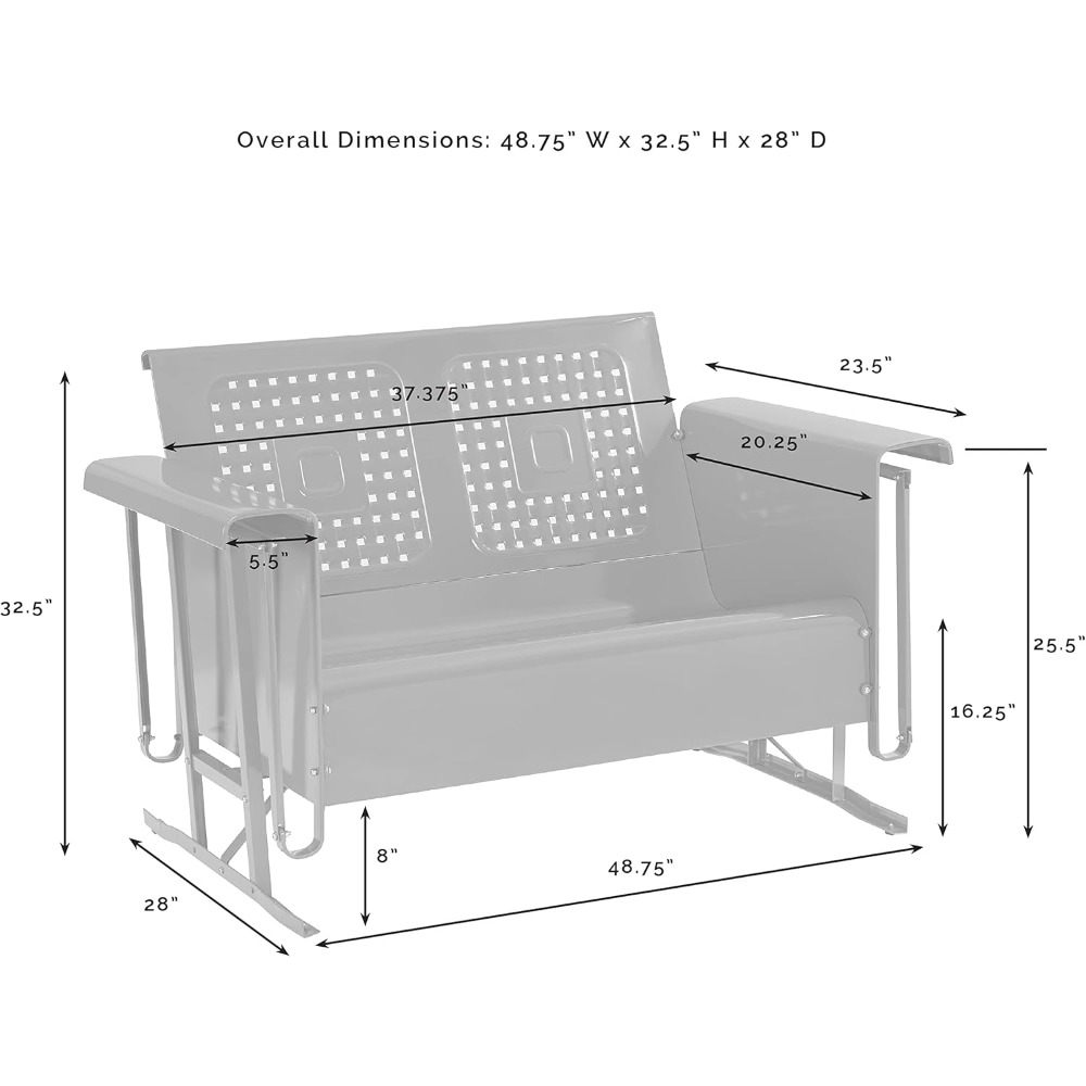Bates Retro Metal Outdoor Love - огляд і ціна Outdoor Furniture Loveseat