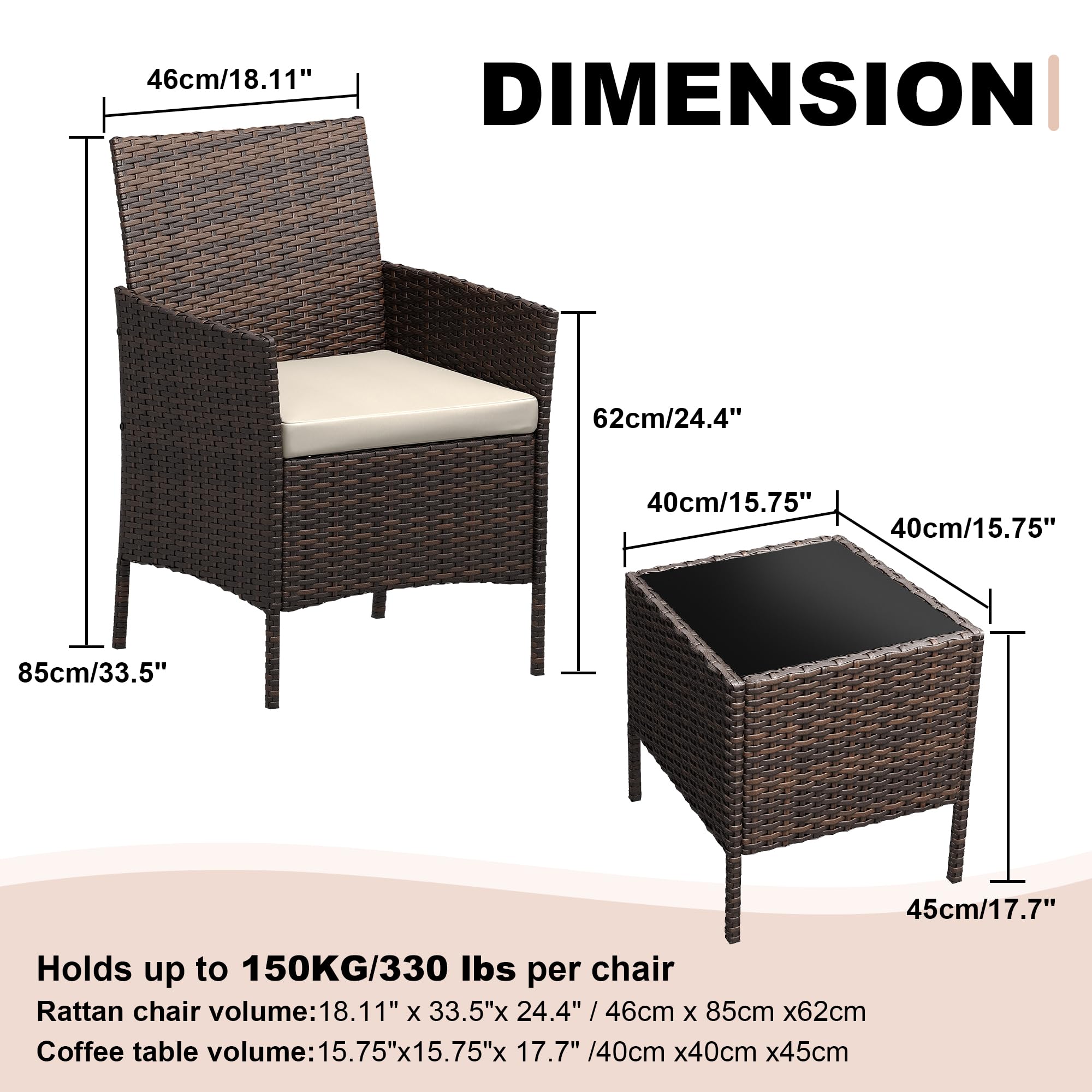 3 Piece Patio Furniture Set, O - огляд і ціна Outdoor Furniture Upholstery