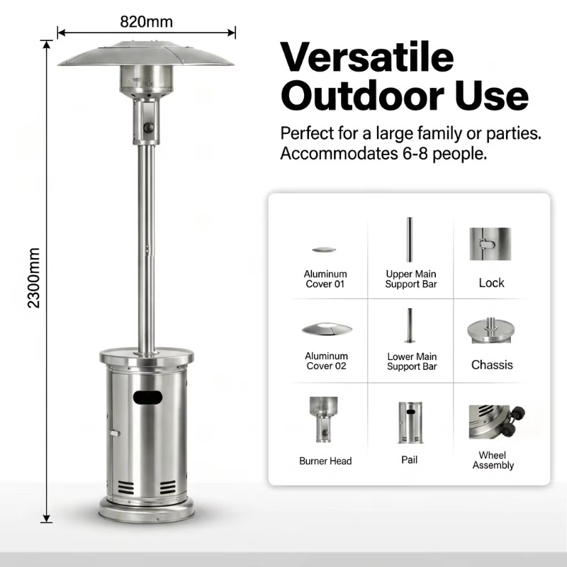 Airo Fast Heating Umbrella Gas - огляд і ціна Patio Heater Standing