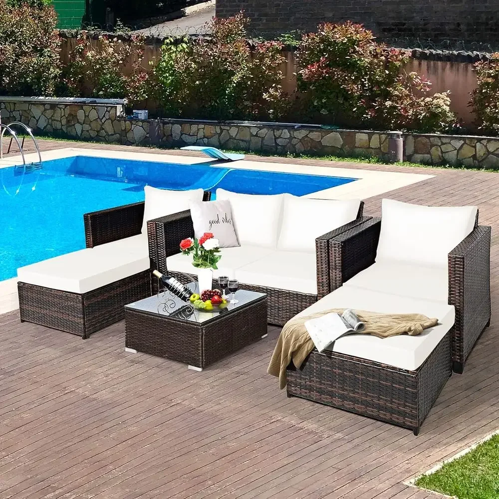 5-Piece Outdoor Wicker Patio F - огляд і ціна Outdoor Furniture Loveseat