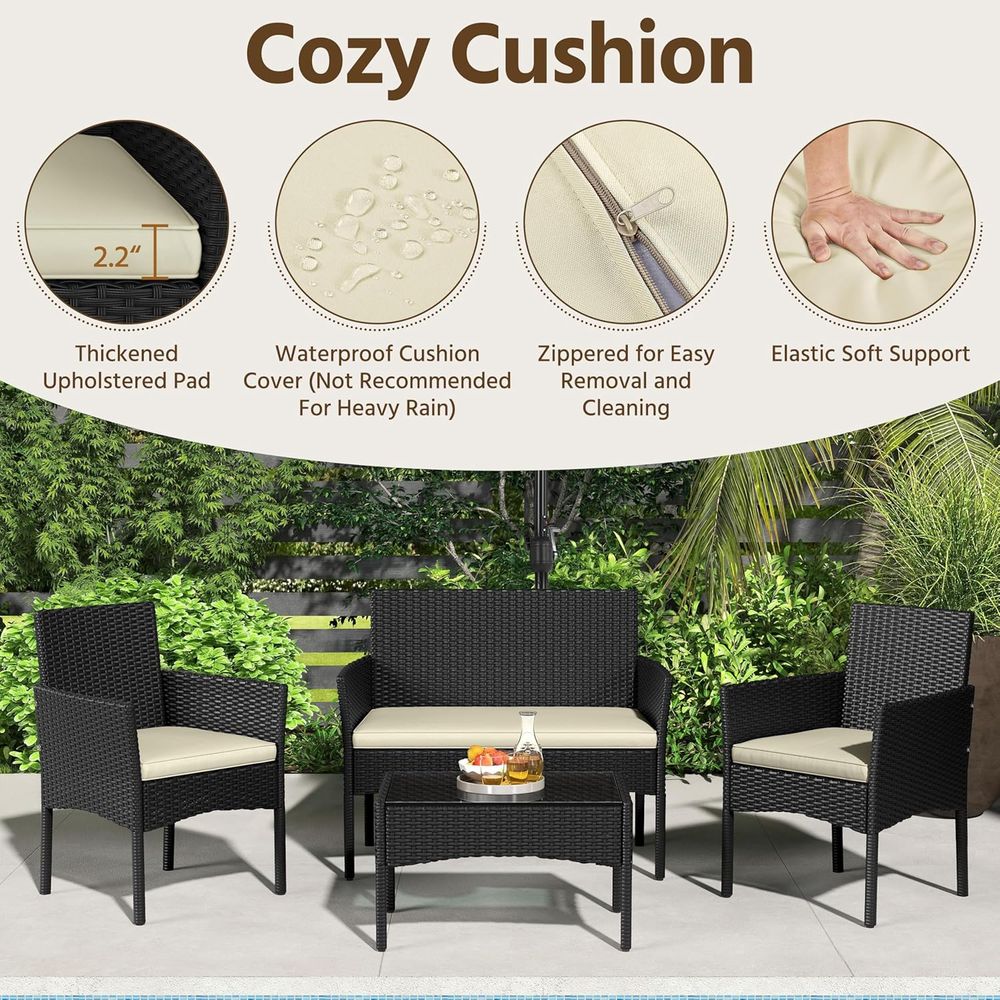 4-Piece Outdoor Patio Furnitur - огляд і ціна Outdoor Furniture Loveseat