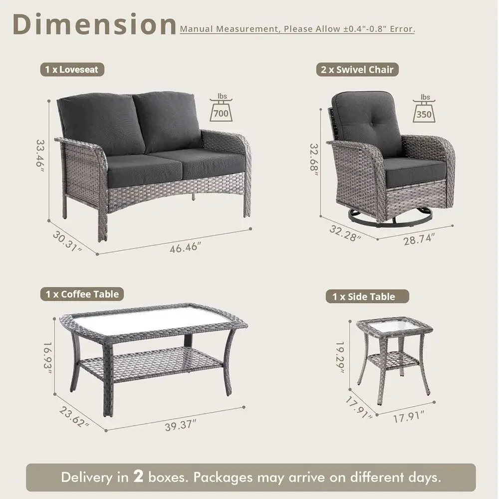 5-Piece Outdoor Patio Furnitur - огляд і ціна Outdoor Furniture Loveseat