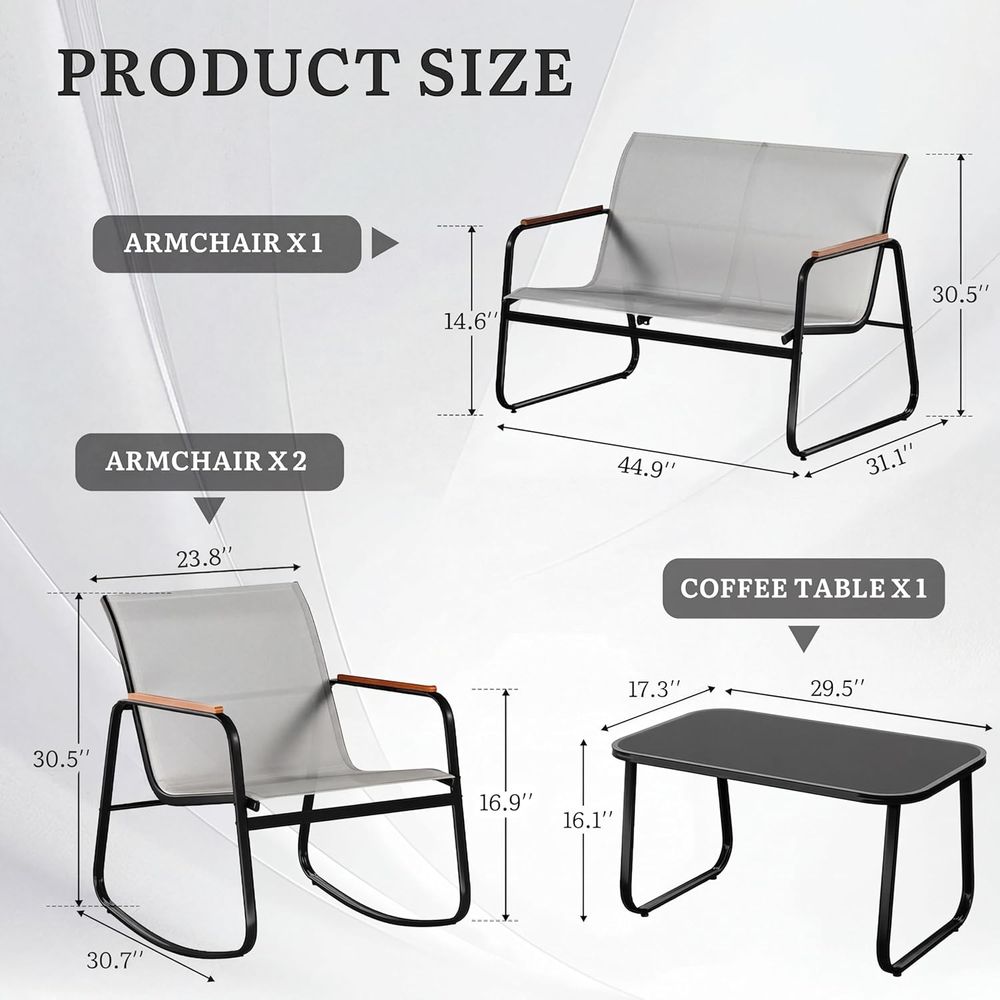 4-Piece Outdoor Patio Furnitur - огляд і ціна Outdoor Furniture Loveseat