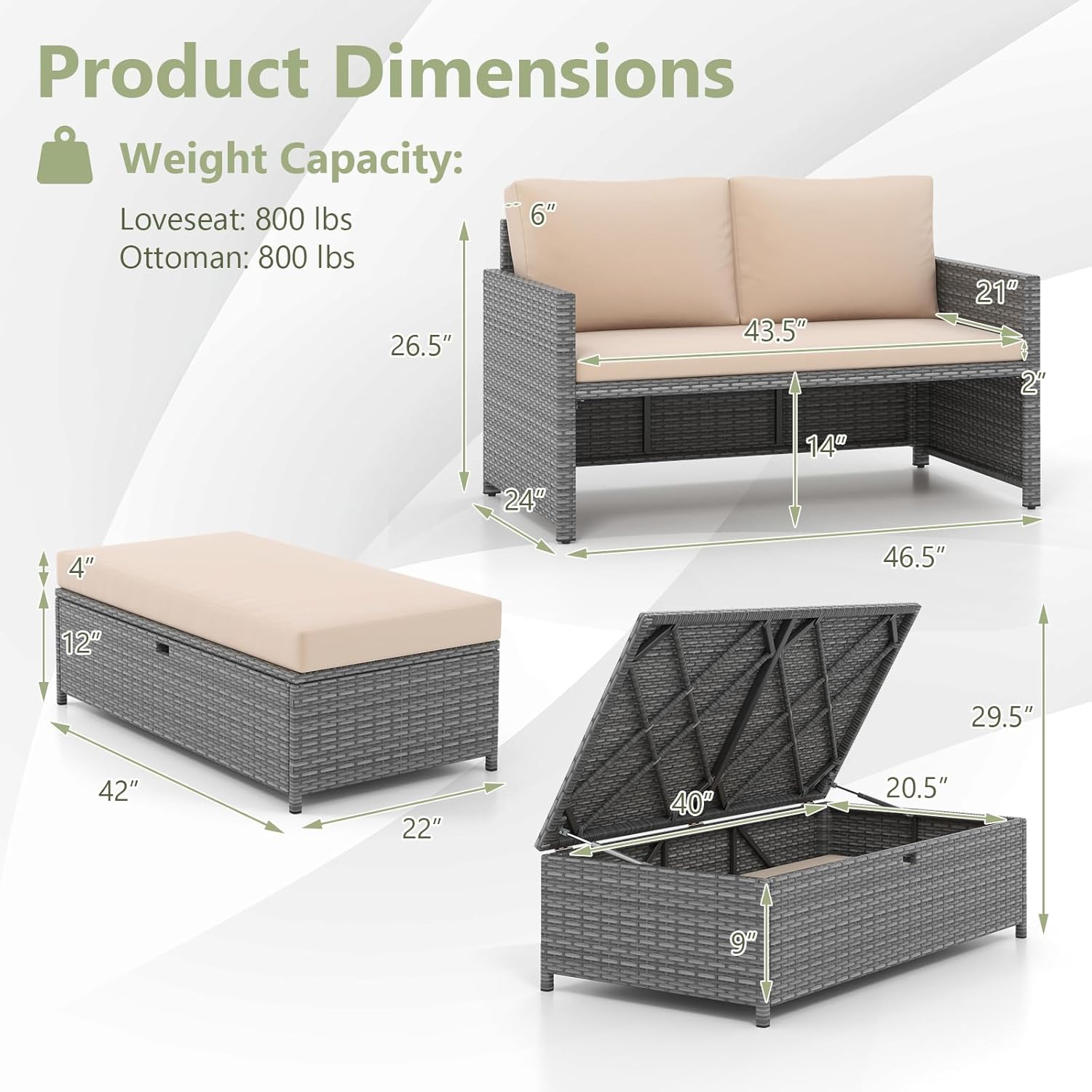 Wicker Patio Daybed Loveseat O - огляд і ціна Outdoor Furniture Loveseat