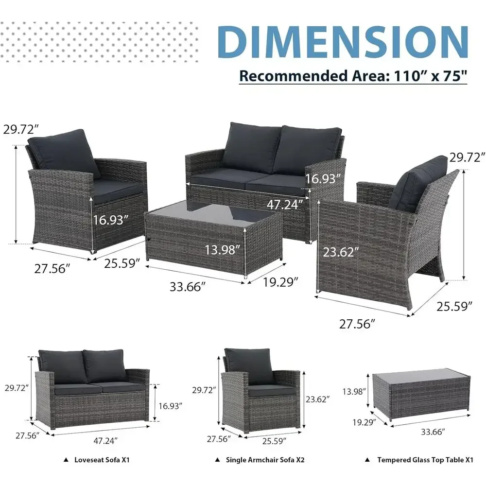 4-Piece Outdoor Patio Furnitur - огляд і ціна Outdoor Furniture Loveseat