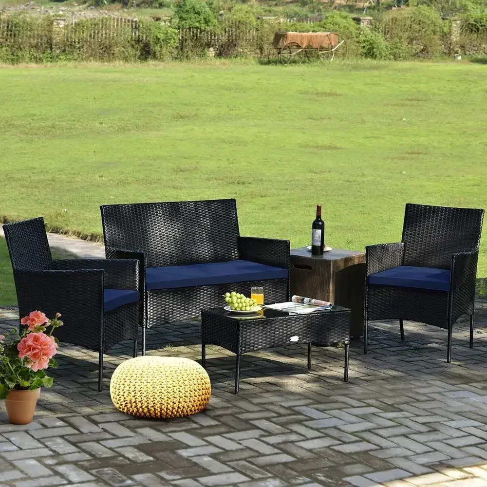 4-Piece Outdoor Wicker Patio F - огляд і ціна Outdoor Furniture Loveseat