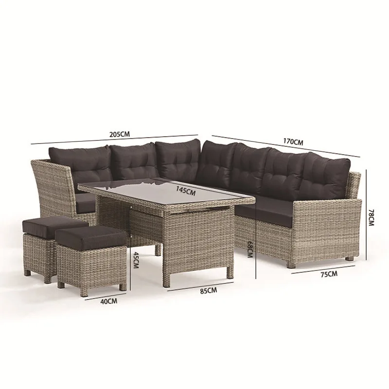 Outdoor PE Wicker Lounge Sofa  - огляд і ціна Rattan Lounge Set