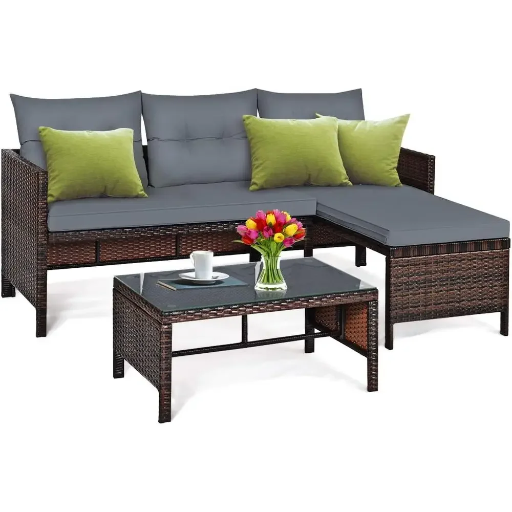 Wicker Patio urniture Set Couc - огляд і ціна Rattan Lounge Set