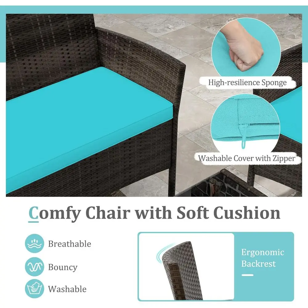 Turquoise 4-Piece Outdoor Pati - огляд і ціна Outdoor Furniture Loveseat